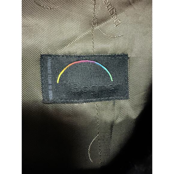 Bogner Coat woman Large Charcoal Belted Overcoat Made in West Germany - Picture 6 of 16